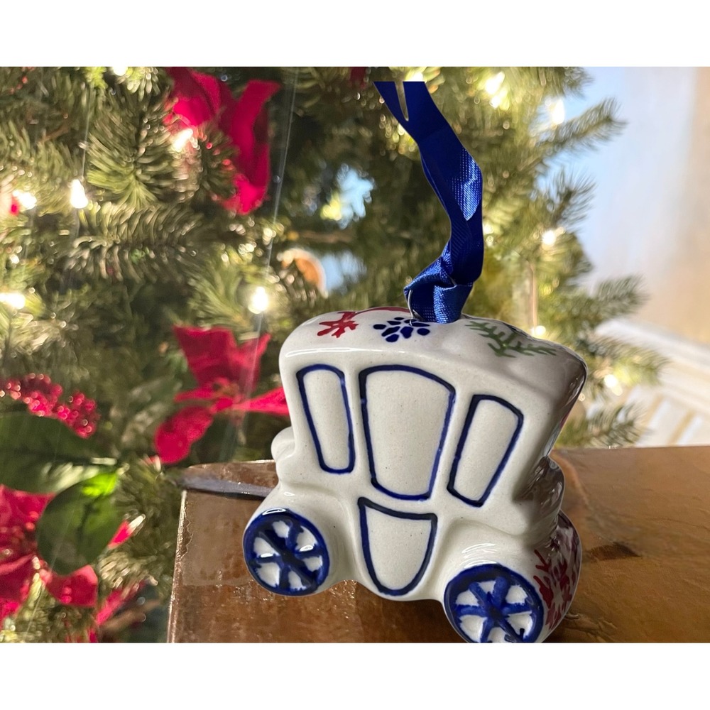Polish Pottery Christmas Tree Car Ornament Handmade Boleslawiec Manufaktura